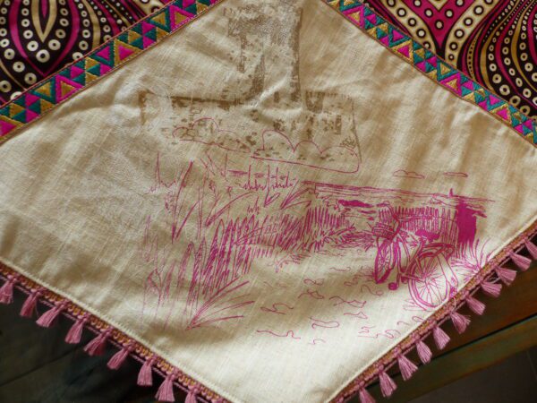 CHECHE "Flamme rose beige"