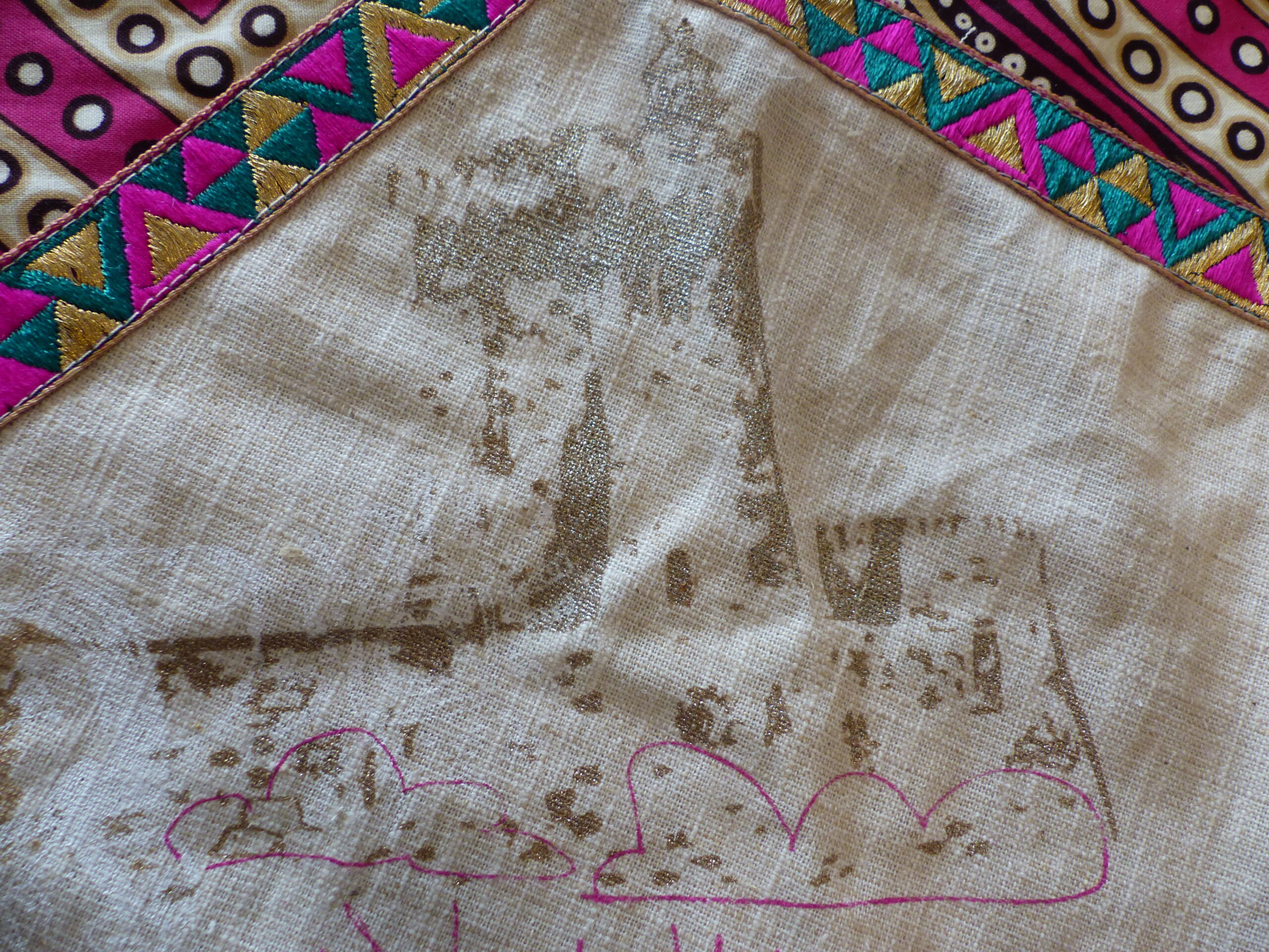 CHECHE "Flamme rose beige"