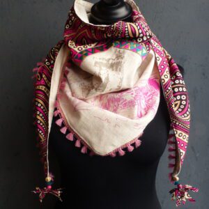 CHECHE "Flamme rose beige"