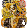 Portrait de femme "Bogolan #10"