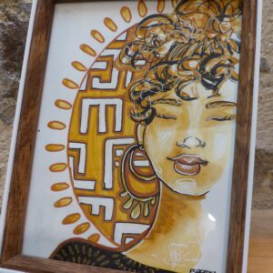 portrait de femme "Bogolan #11"