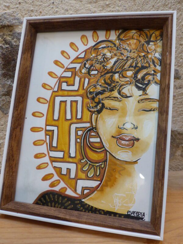 portrait de femme "Bogolan #11"