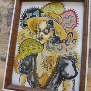 Portrait de femme "Bogolan #10"