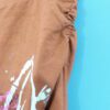 Jupe courte caramel sérigraphiée, coté plissé