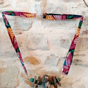 Collier XL de décoration raku et wax (défaut)
