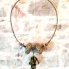 Collier XL de décoration murale raku macramé et tissu wax