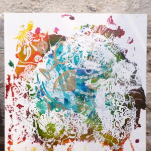Toile "Apéro Estival" encre acrylique et sérigraphie