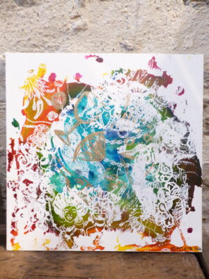 Toile "Apéro Estival" encre acrylique et sérigraphie