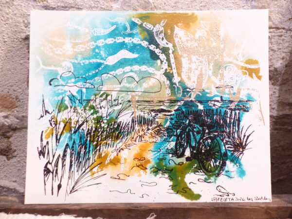 P1310065 Toile "la Chaume" encres acryliques et sérigraphie