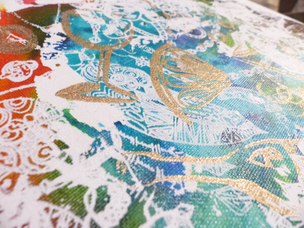 Toile "Apéro Estival" encre acrylique et sérigraphie