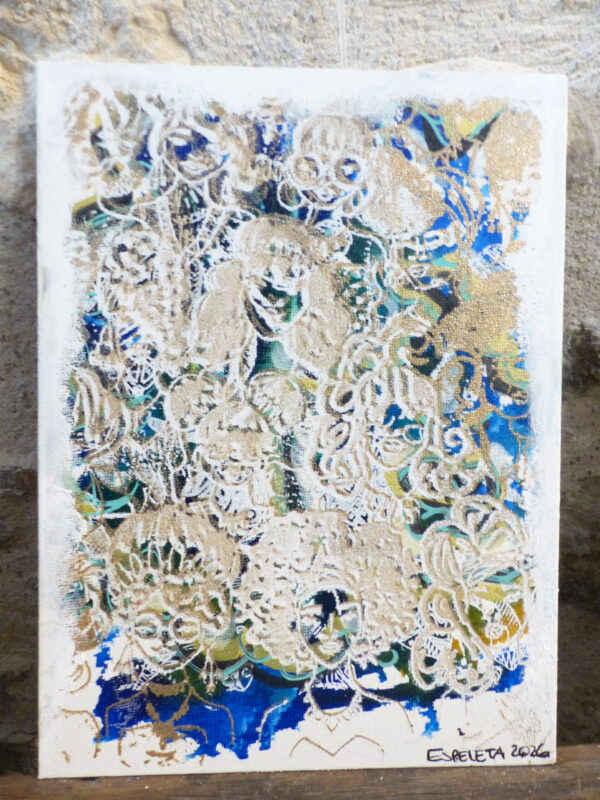 Toile "femmes du monde" encres acryliques et sérigraphie